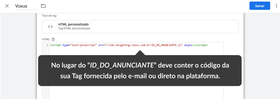 adicionando tag ao container
